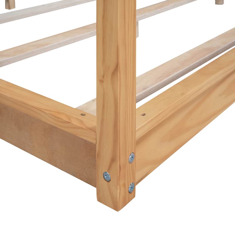King Size Canopy Platform Bed Frame, Modern King Size Wood Canopy Floor