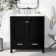 preview thumbnail 29 of 191, GDFStudio - Aurora Wood Bathroom Vanity Set with Ceramic Sink and Divided Drawers 30"+2 packages - Black