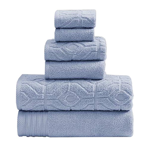 Granada Piece Yarn Dyed Towel Set with Jacquard Stripe Pattern