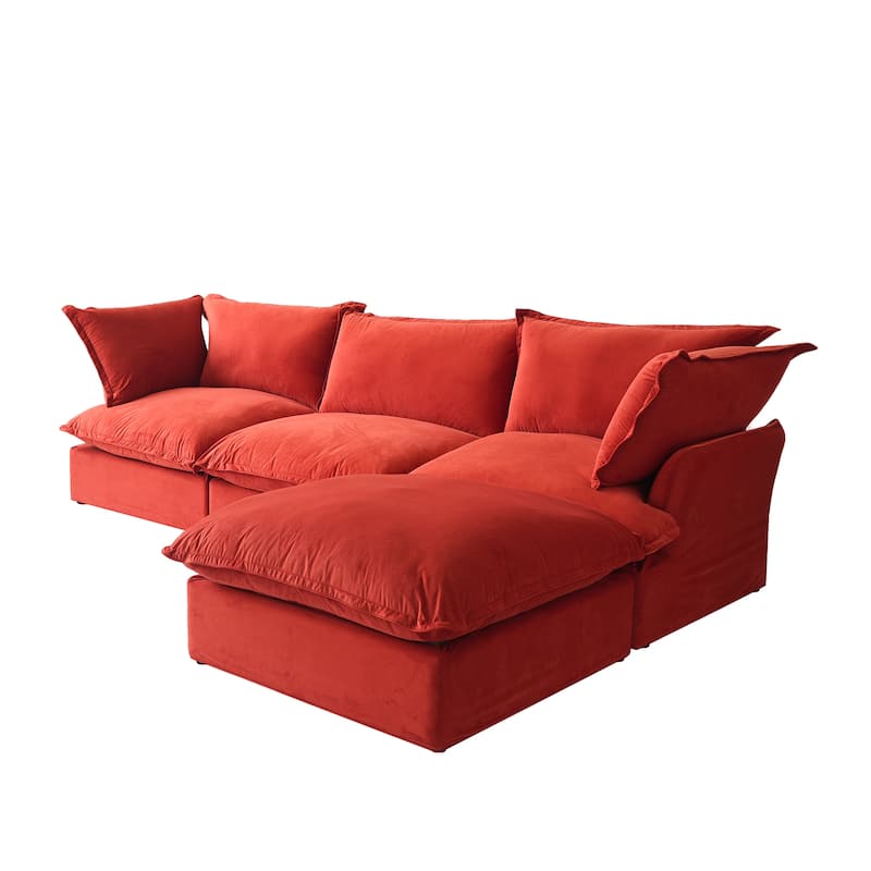 Modular Sectional Fabric Sofa,Extra Large L Shaped Couch with Reversible Chaise Modular Sectional Couch