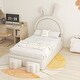 preview thumbnail 5 of 42, Upholstered Velvet Platform Bed with 2 Storage Benches White - Twin