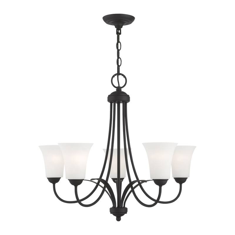 Livex Lighting 5-light Black Chandelier, 6475-04 - 25.5" Dia. x 22" H