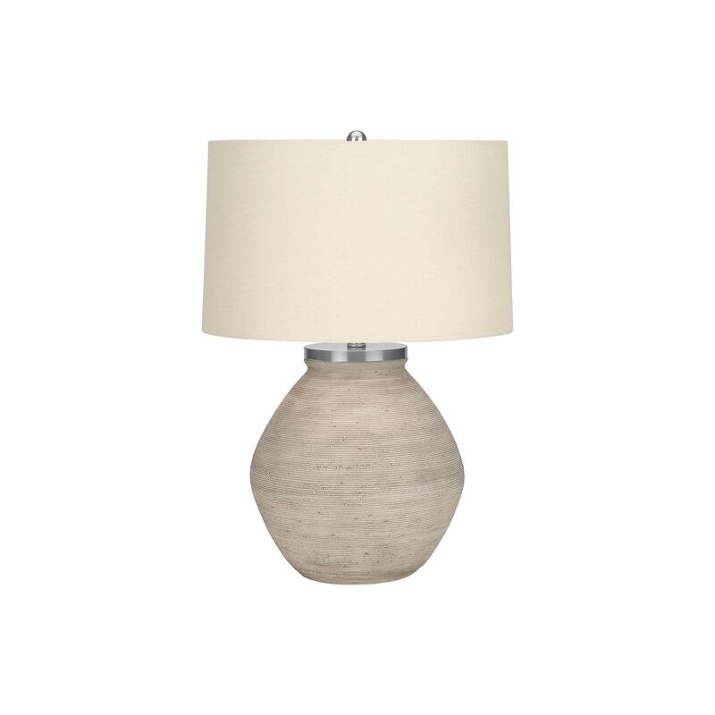 Lighting, 25"h, Table Lamp, Cream Concrete, Beige Shade, Contemporary - Cream