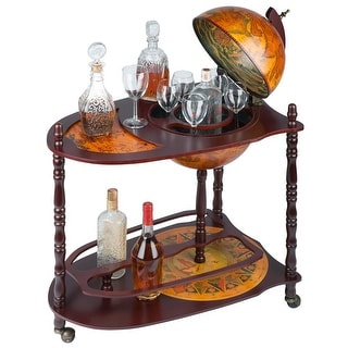 Design Toscano Old World Extended Shelf Italian Replica Globe Bar Cart - 27.5 x 18 x 34.5