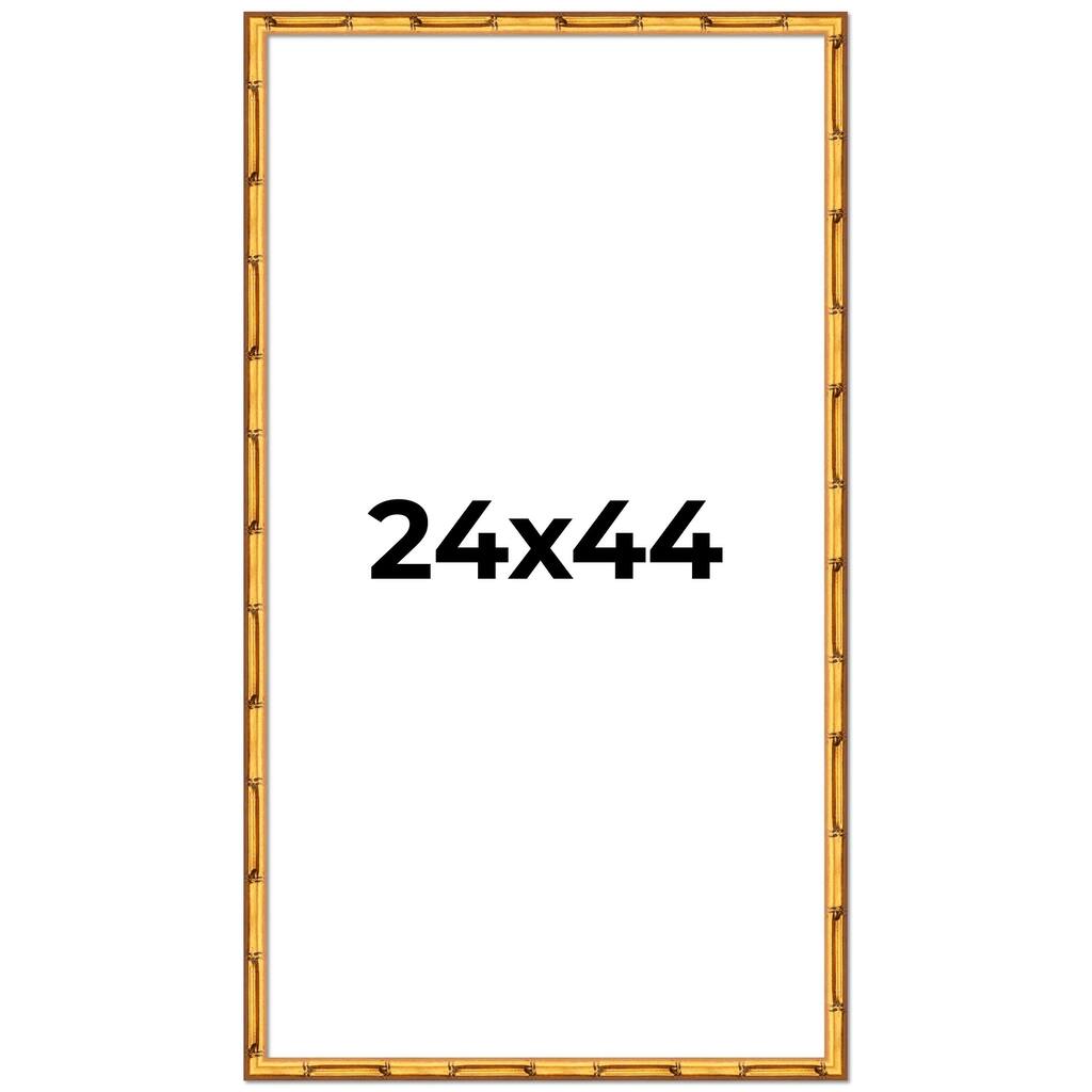 24x44 Frame Gold Bamboo Picture Frame Modern Photo Frame Includes UV Acrylic Shatter Guard Front Acid Free Foam Backing Board