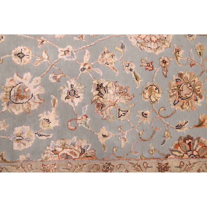 ECARPETGALLERY Hand-knotted Mirzapur Light Blue Viscose, Wool Rug - 7'11 x 10'3