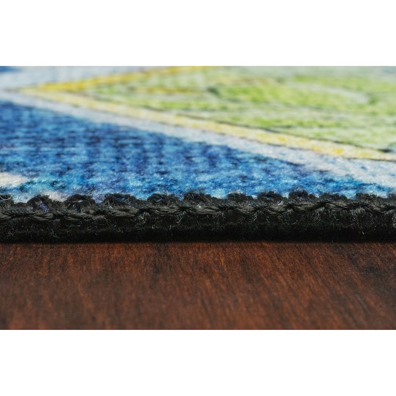 Dynamic Rugs Kidz Blue/Green/Multi Polyester Children's Area Rug