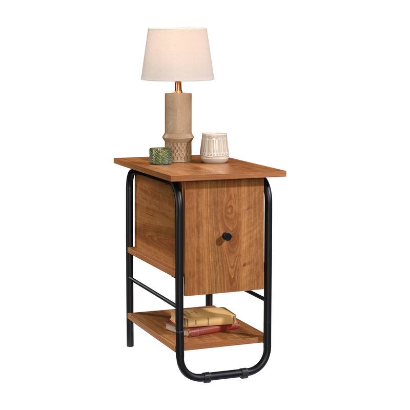 Wood Traditional Shaker Side Table with Concealed Storage, Natural Cherry - 15.51" L x 23.47" W x 25.98" H