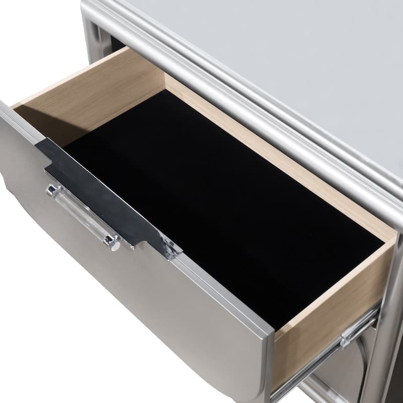 Furniture of America Angrove Modern Silver Wood 2-Drawer Nightstand