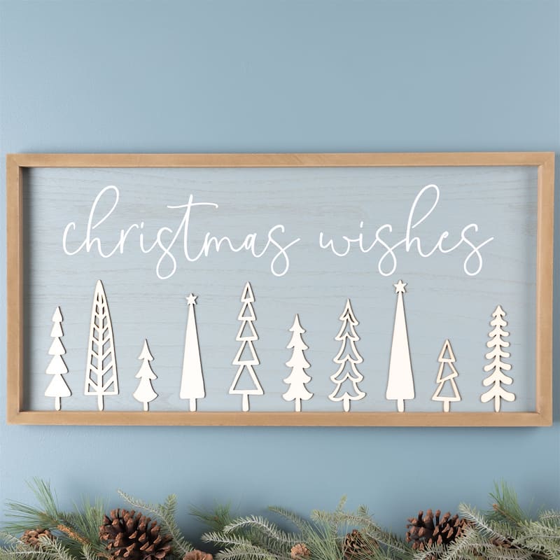 Christmas Wishes Holiday Wall Sign 31.5"L