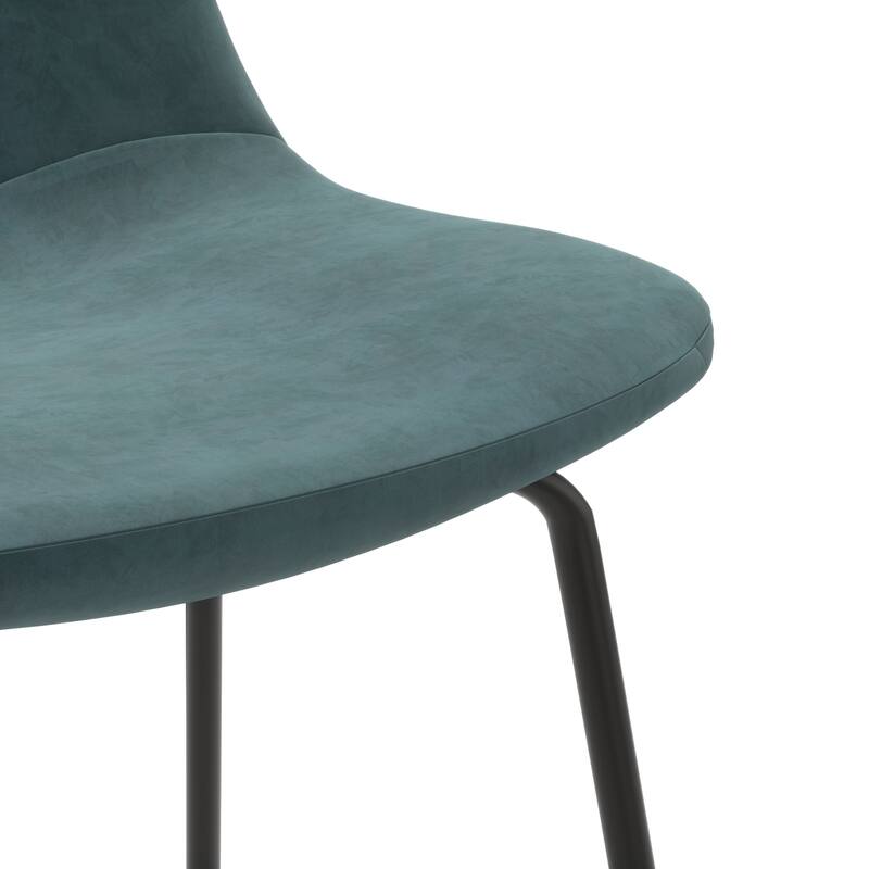 Maxine Velvet Counter Height Stools Black Legs (Set of 2) On Sale