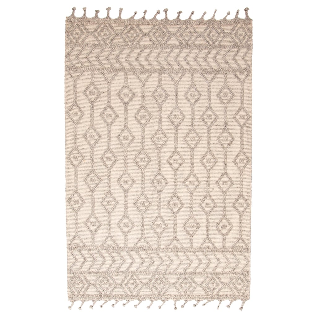 ECARPETGALLERY Braid weave Sienna Beige Wool Rug - 5'2 x 7'9