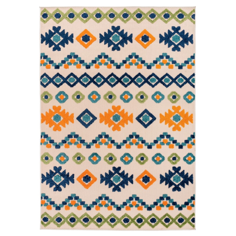World Rug Gallery Southwestern Geometric Indoor/Outdoor Area Rug