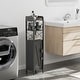 preview thumbnail 8 of 28, Slim Bathroom Cabinet Small Bathroom Storage Corner Floor Cabinet with Magnetic Doors and Shelves Toilet Paper Holder