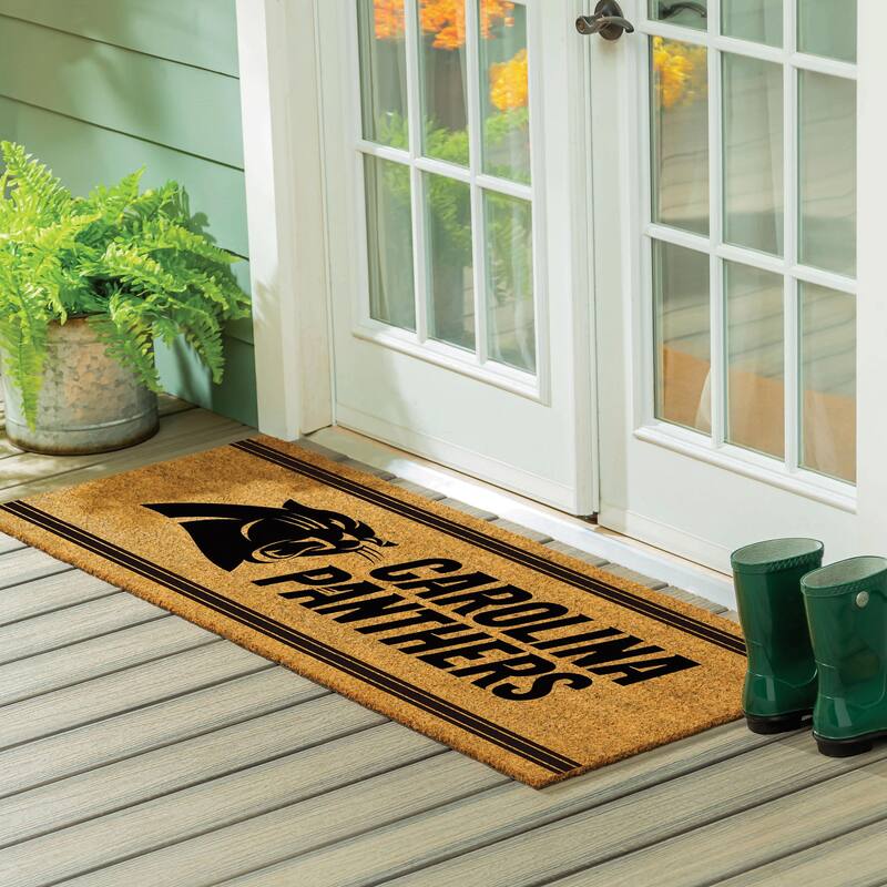 Carolina Panthers Monochrome Indoor/Outdoor Coir Door Mat - 60" x 24"