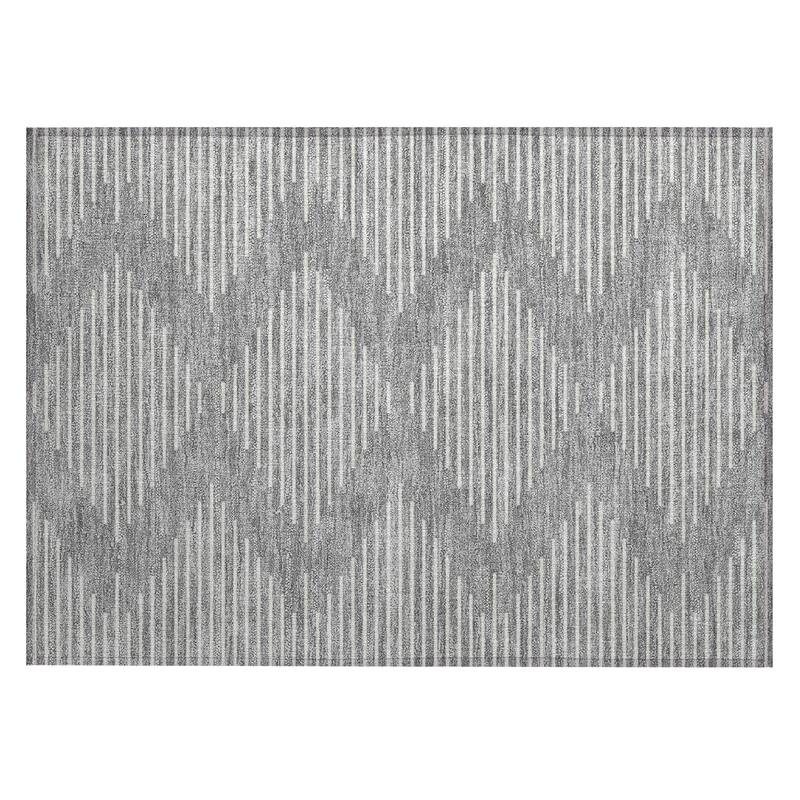 Machine Washable Indoor/ Outdoor Modern Stripe Chantille Rug