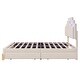 preview thumbnail 43 of 52, Velvet LED Upholstered Platform Bed with RGB Lights