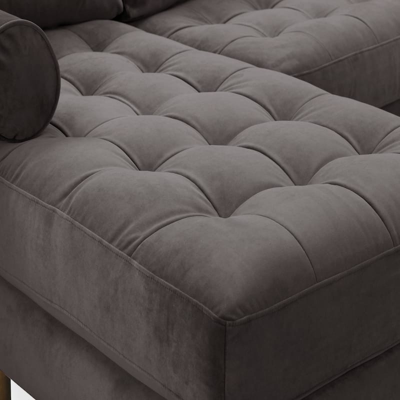 Poly and Bark Napa Fabric Left Sectional Sofa