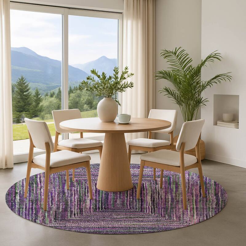 Premium Washable Super Soft Modern Dimensions Mayfield Rug - Purple - 8' x 8'