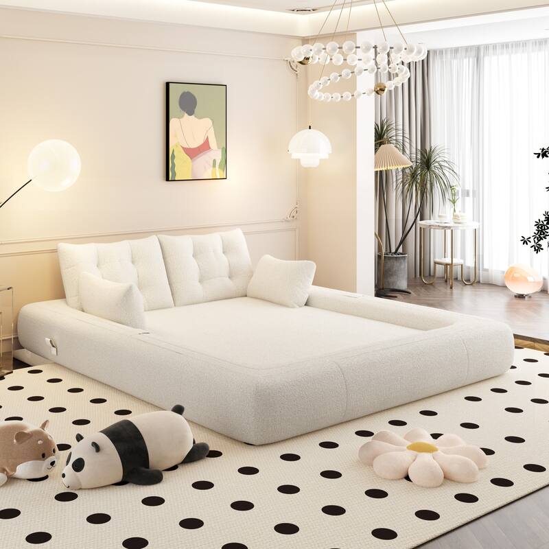 78in Wide Lazy Sofa Couch Multi Functional Foldable Sofa Bed