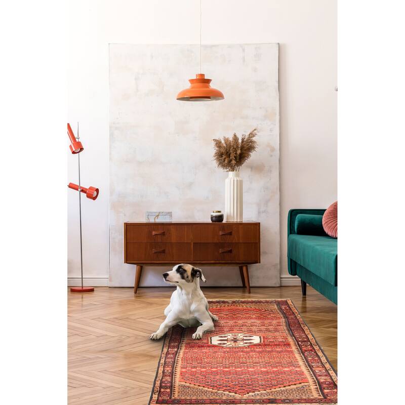 ECARPETGALLERY Hand-knotted Andelz Red Wool Rug - 2'10 x 6'1