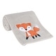 preview thumbnail 4 of 3, Bedtime Originals Woodland Friends Gray Fleece with Orange Fox Baby Blanket