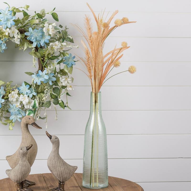 Glass Decorative Bottle Vases - 16.75" - Green - Set of 4