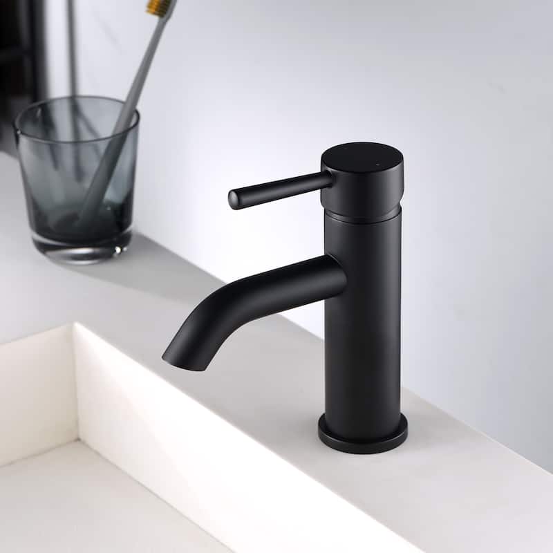 Luxier BSH03-S Single Handle Single Hole Bathroom Faucet with Drain