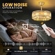 preview thumbnail 10 of 10, 19.69" Crystal Ceiling Fan with Lights and Remote, Gold - 19.69''