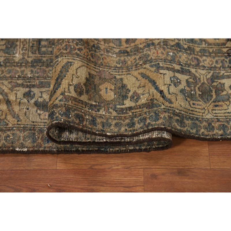 Distressed Bakhtiari Persian Vintage Rug Hand-Knotted Wool Carpet - 5'4"x 10'1"