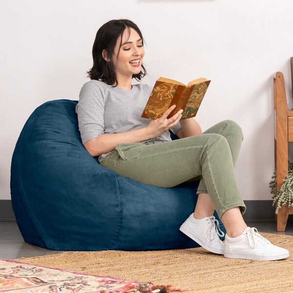 Jaxx Microsuede Bean Bag Chair, Shredded Memory Foam/Polyurethane