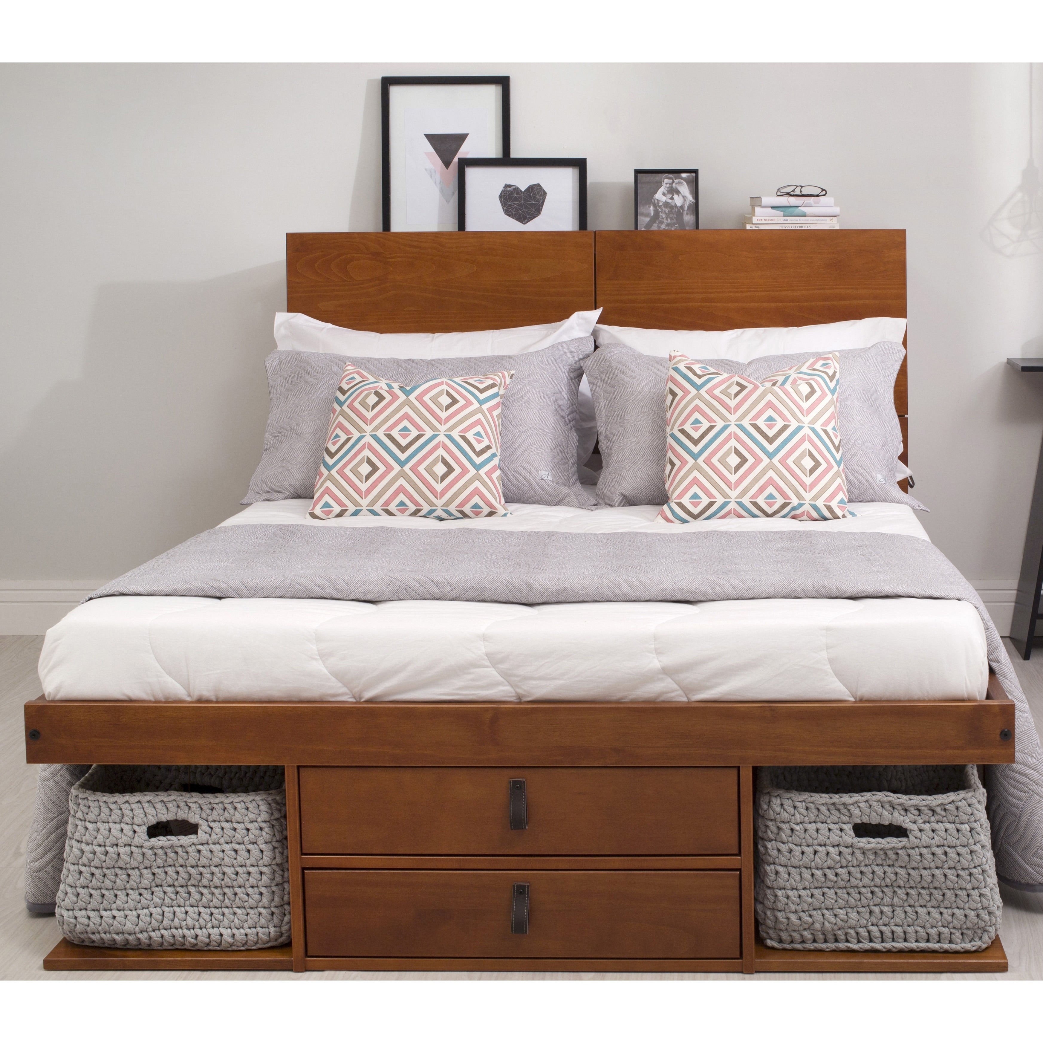 Copper Grove Rivne Storage Platform Bed Frame with Drawers and Shelves
