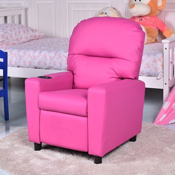 Shop Gymax Kids Armchair Recliner Children S Furniture Sofa Seat Couch Chair W Cup Holder Overstock 22996227