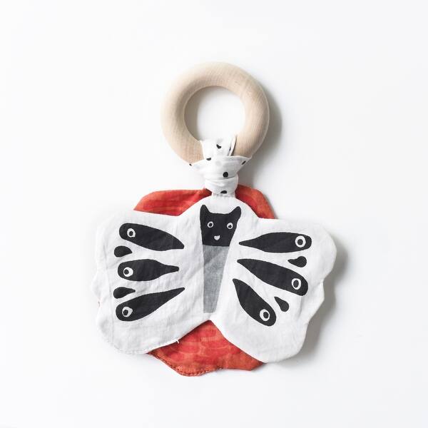 slide 2 of 4, Wee Gallery Crinkle Teether - Butterfly