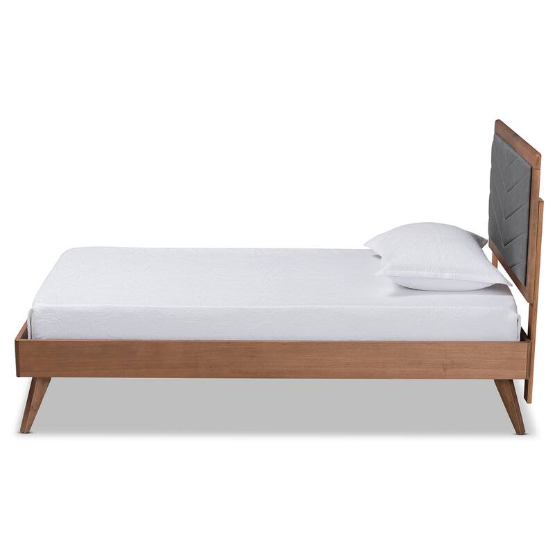 Roze Mid-Century Modern Wood Platform Bed in Twin Size