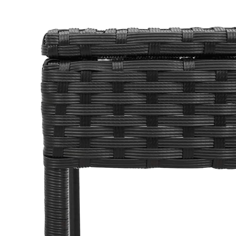 vidaXL Sun Loungers with Table Chaise Lounge 2 Pcs Poly Rattan Brown/Gray/Black - 23.2 x 78.7 x 33.5