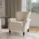 Mid-Century Modern Accent Chairs with Nailhead Trim - Linen - Beige