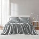 preview thumbnail 67 of 91, Madison Park Essentials Satin Luxury 6 PC Sheet Set Cal King - Grey