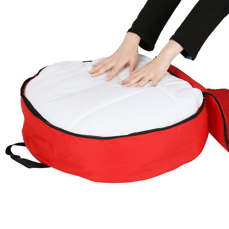 1 Pack Foldable Round Storage Bags with Handles, Moving Bags for Clothes, Comforters, Closet Organizers