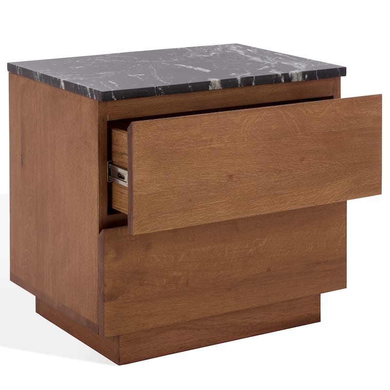 SAFAVIEH Couture Lilybelle Marble Top 2-Drawer Nightstand
