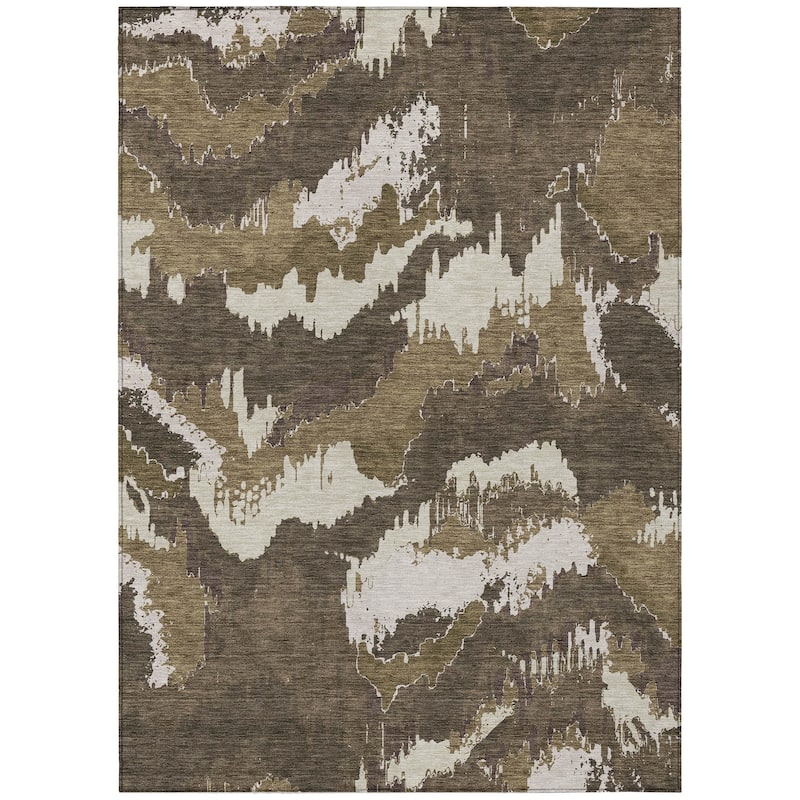 Machine Washable Indoor/ Outdoor Chantille Ombre Abstract Rug