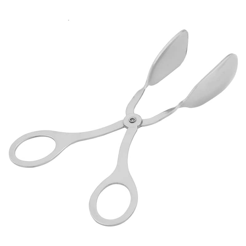 Family Kitchen Restaurant Stainless Steel Salad Server Mixing Tong - Silver Tone