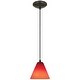 preview thumbnail 2 of 4, Access Lighting Martini - Glass Pendant - Cord - Oil Rubbed Bronze Finish - Red Glass Shade