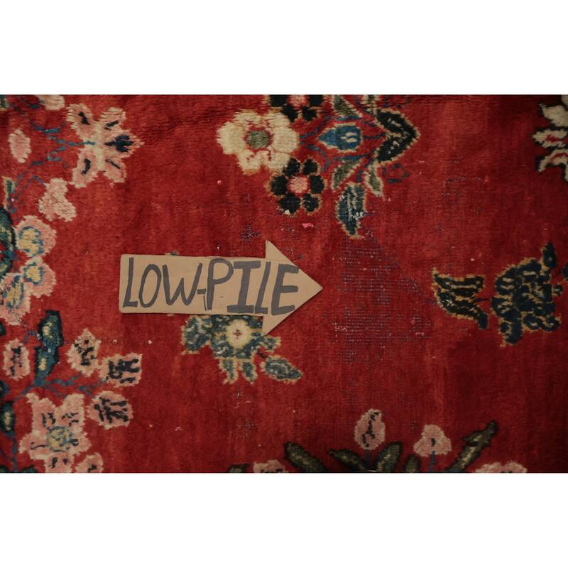 Hand Knotted Oriental 100% Wool Carpet Traditional Floral Red Mahal Area Rug - 11' 9'' X 8' 8''