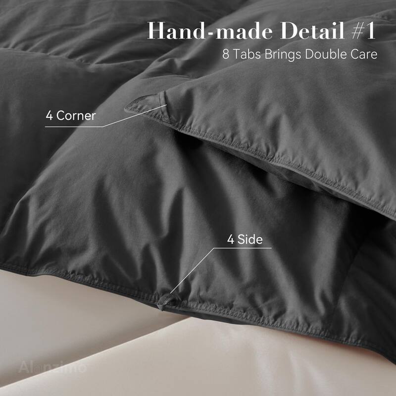Goose Down Comforter King Size All Season, 100 Soft CottonPoly 750