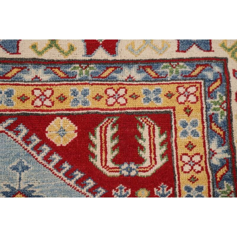 Blue Kazak Oriental Area Rug Hand-Knotted Living Room Wool Carpet - 6'9" x 10'2"