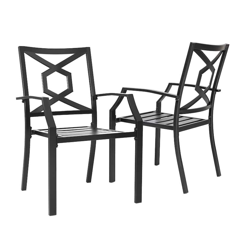 Outdoor Iron Dining Set of 5, Powder Coating, Black