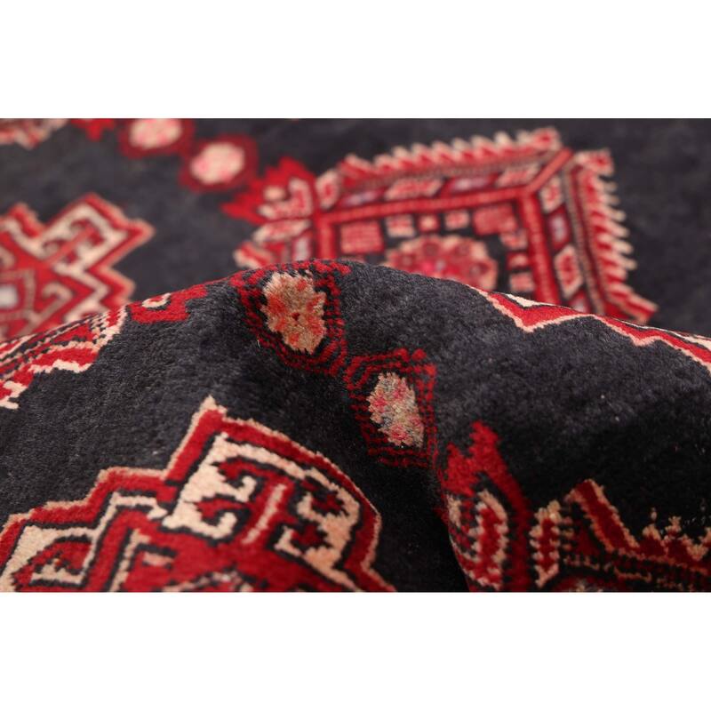 ECARPETGALLERY Hand-knotted Teimani Dark Navy Wool Rug - 3'3 x 7'0