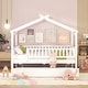 preview thumbnail 3 of 15, Full Size Wooden House Bed with Twin Size Trundle, Kid's Bed