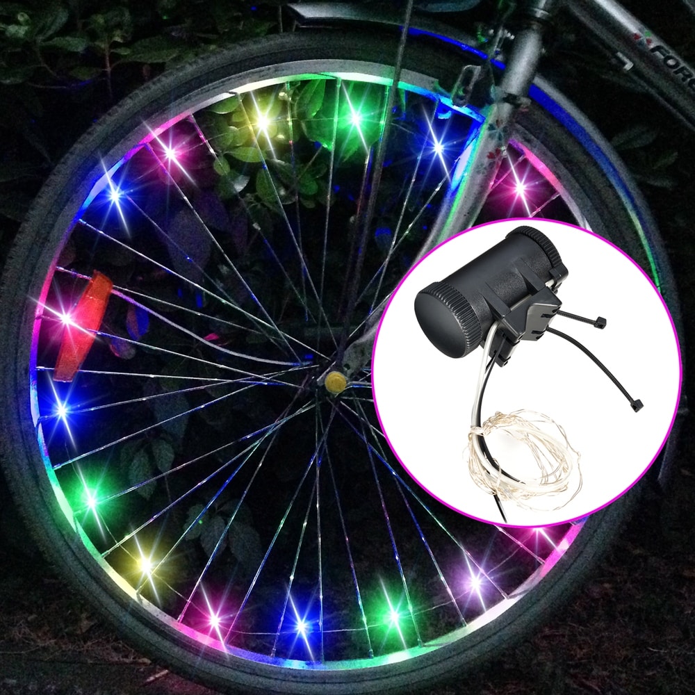2-Bike LED Cycling Wheel Spoke Wire Safety LED Lights USA SELLER!